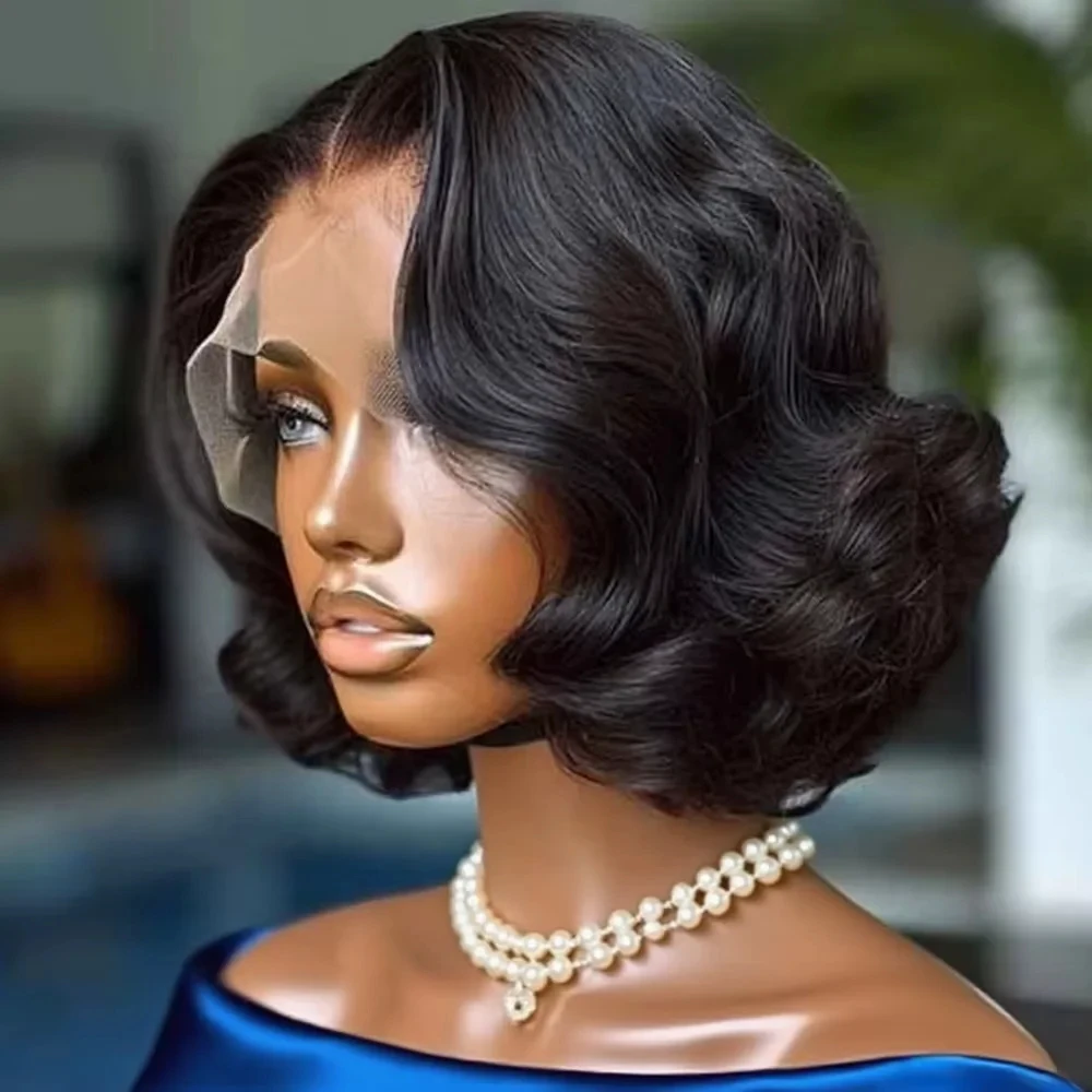 

Короткий парик-боб из натуральных бразильских волос 13x4 Body Wave с HD-кружевной передней частью 13x6, 240% плотности, без клея, для женщин