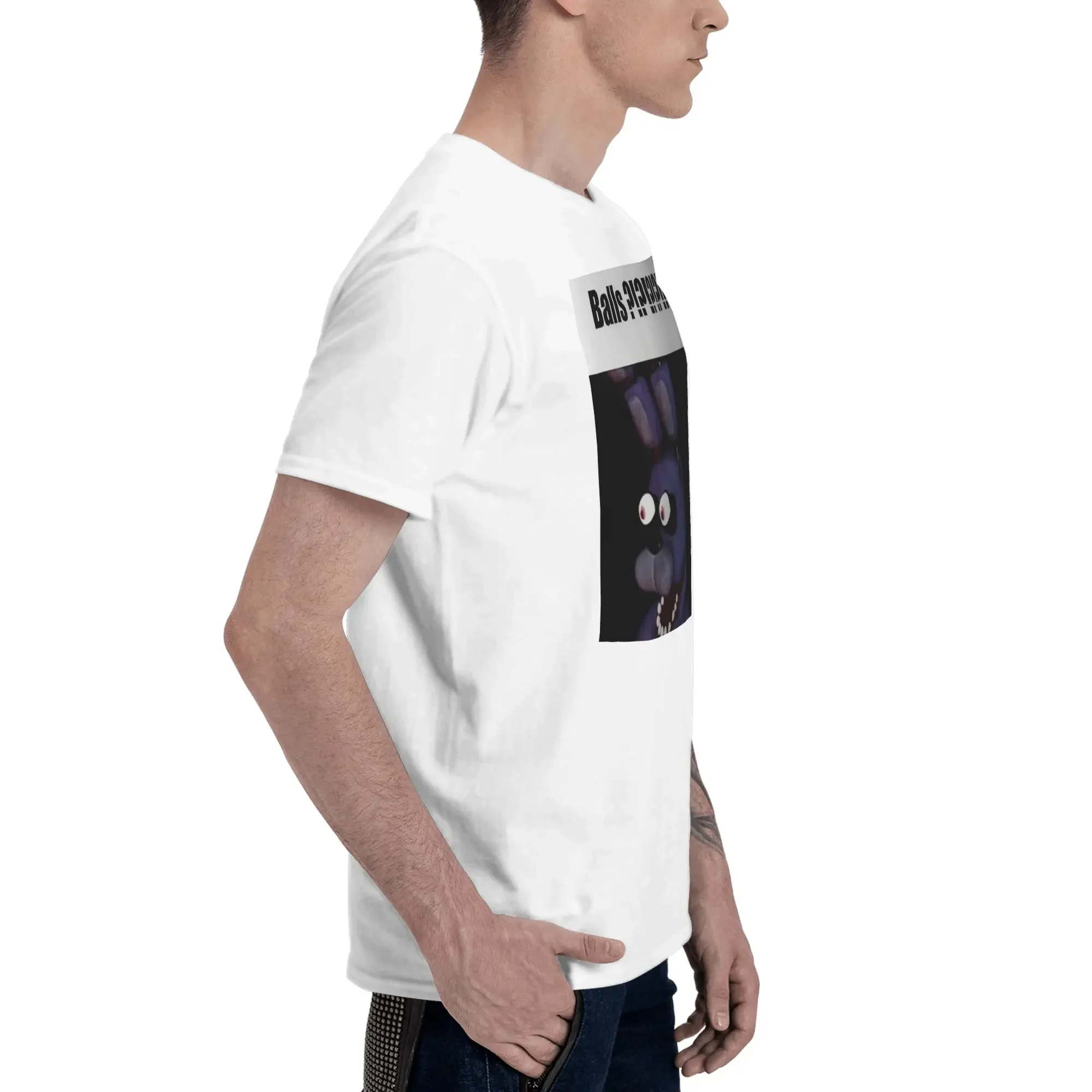 fnaf bonnie Balls !!!! mem Men T-Shirt Oversized T Shirts Men's O-Neck Cotton Tees Short Summer Male