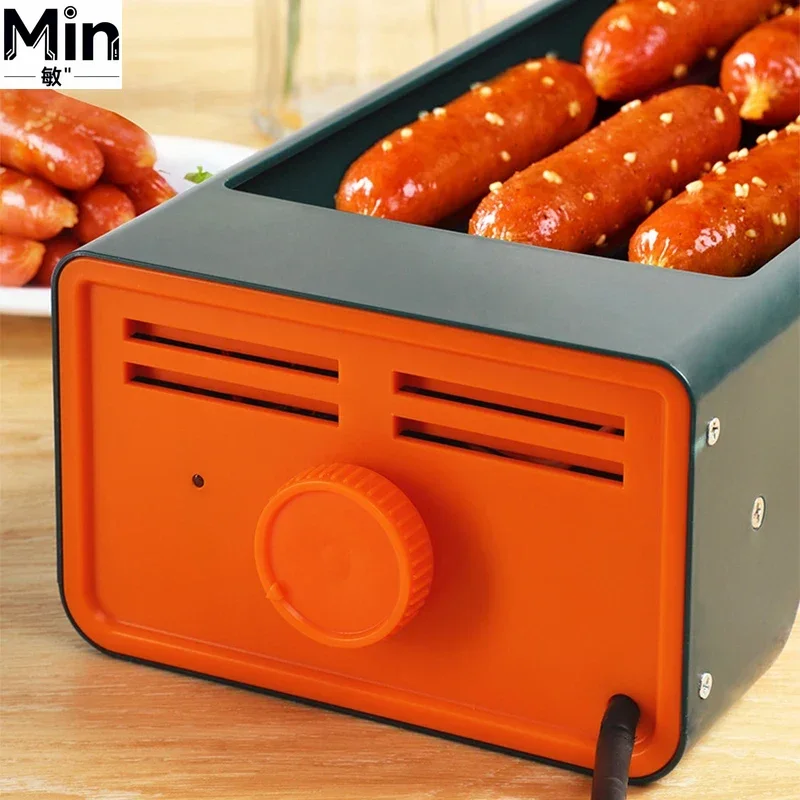 6 Roller Hot Dog Grill Machine Commercial Sausage Roller Cooker for Kitchen Restaurant Snack Shop