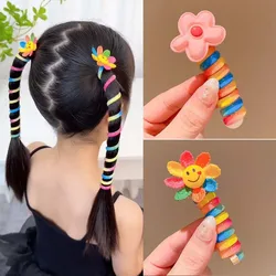 Girls Elastic Rubber Bands Children Telephone Wire Hair Ties Spiral Coil Hairbands Hair Rope Ponytail Hair Accessories