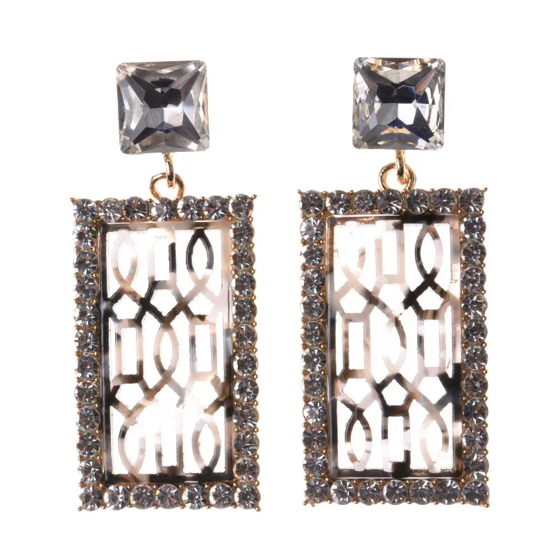 New foreign trade earrings, fashionable big-name alloy diamond earrings, source manufacturer of cross-border accessories