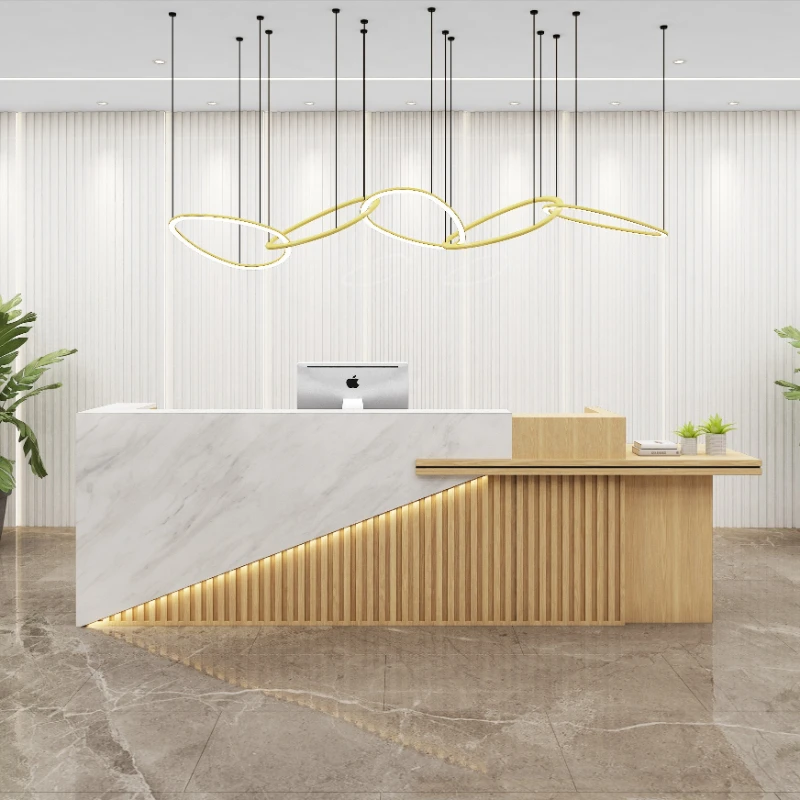 Training Institution Checkout Counters Chinese-style Foot Bath Fashion Checkout Counters Company Front Desk Furniture JT40C