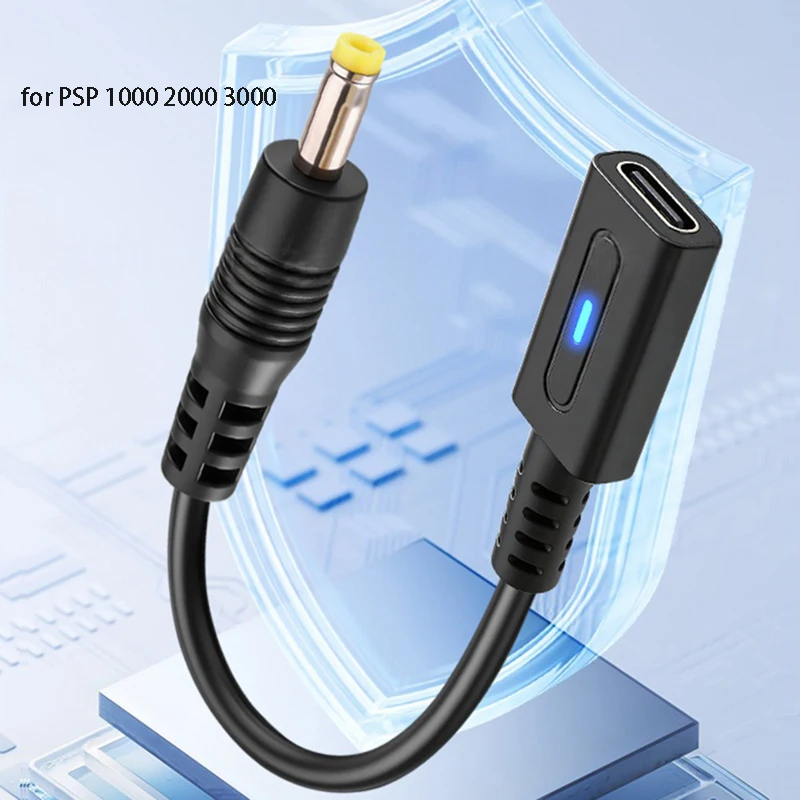 Cable USB Tipo C para PSP1000 2000 3000, Adaptador de Carga para Control, Cable de Alimentación LED para Playstation Portátil