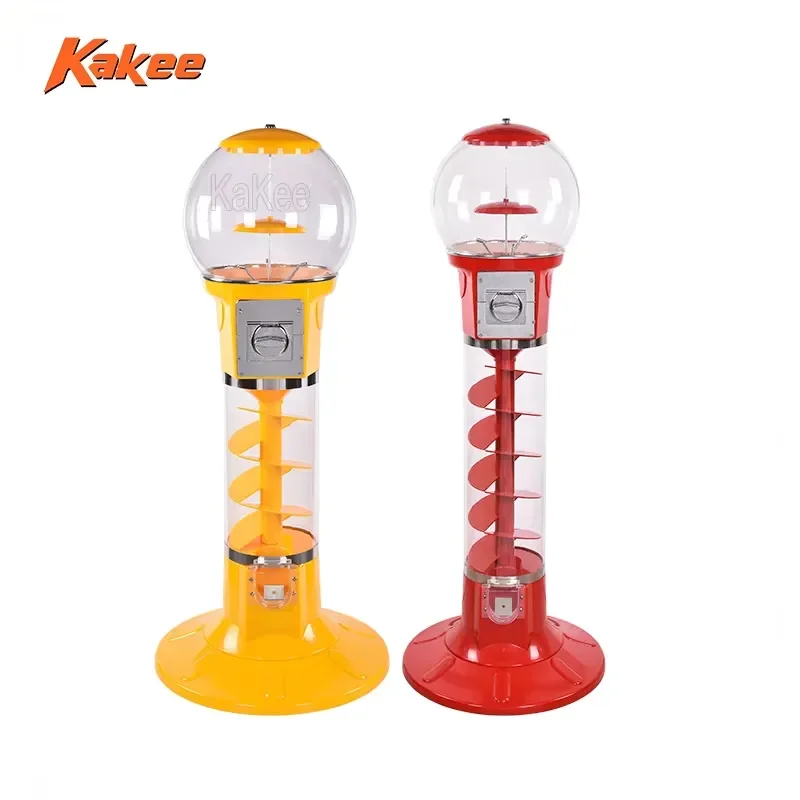 Automatic Spiral Capsule Vending Machine Gachapon Toy Dispenser Coin Operated Gacha Ball Prize Vendor for Kids Entertainment