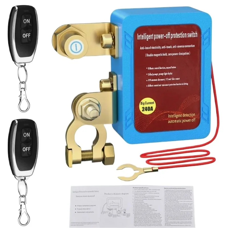 12V 240A Intelligent Wireless Remote Control Car Battery Disconnect Switch Anti-Theft Kill Switch Master Power Cut Off