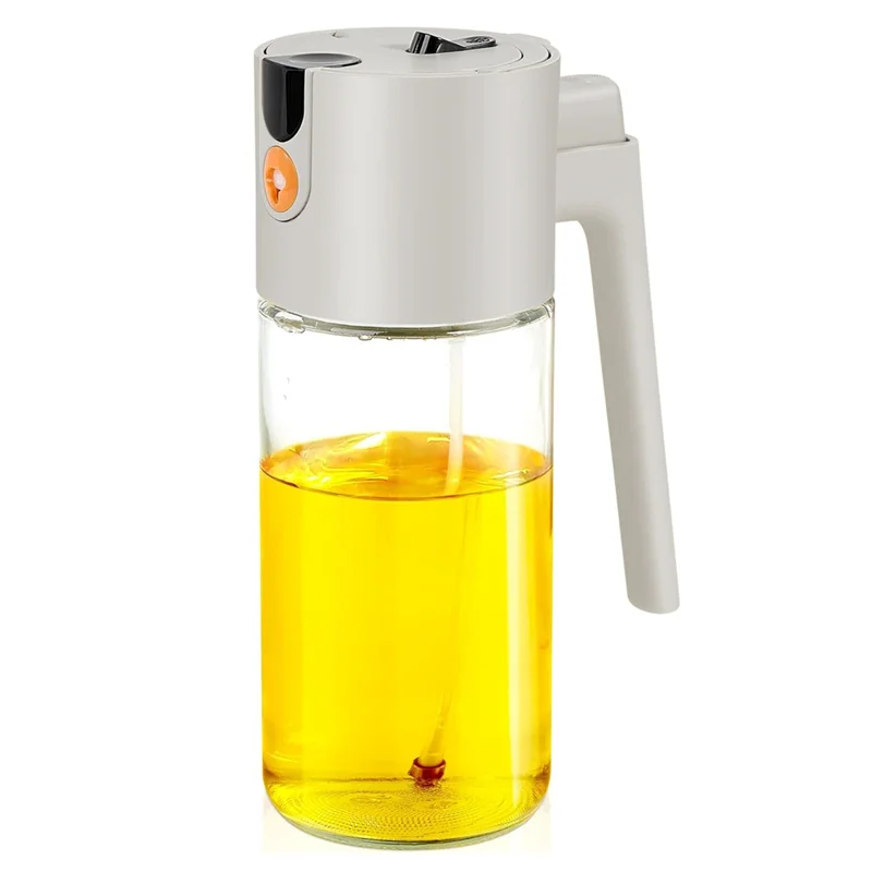 

A95I-2-In-1 Oil For Cooking & Olive Oil Dispenser Bottle, 600Ml/21Oz Glass Oil Mister With Even & Adjustable Portion Control