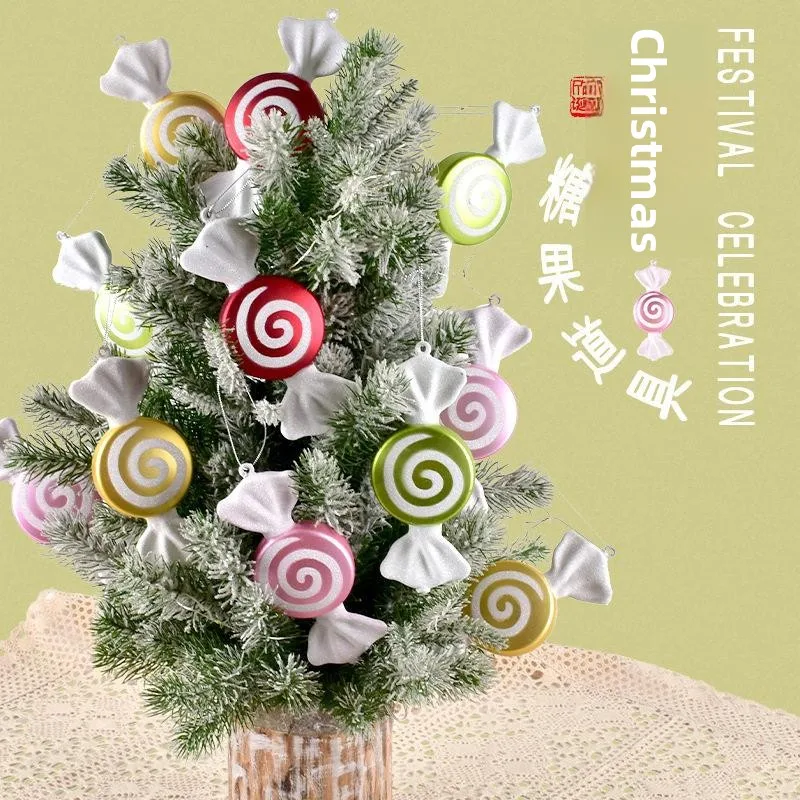 

Multicolored Christmas Candy Decorative Hanging Ornaments Window Display Holiday Festive Candy Canes for Tree Decoration