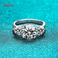 Smyoue 4ct 100% Moissanite Diamond Ring for Women 18K Yellow Gold Wedding Band Bridel Jewelry S925 Sterling Silver Wholesale