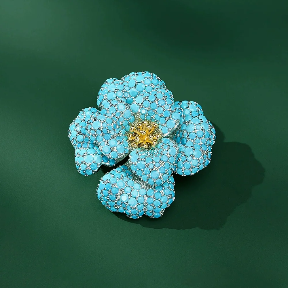 Ajojewel Blue Rhinestone Peony - огляд і ціна Women'S Accessories Gift Ideas