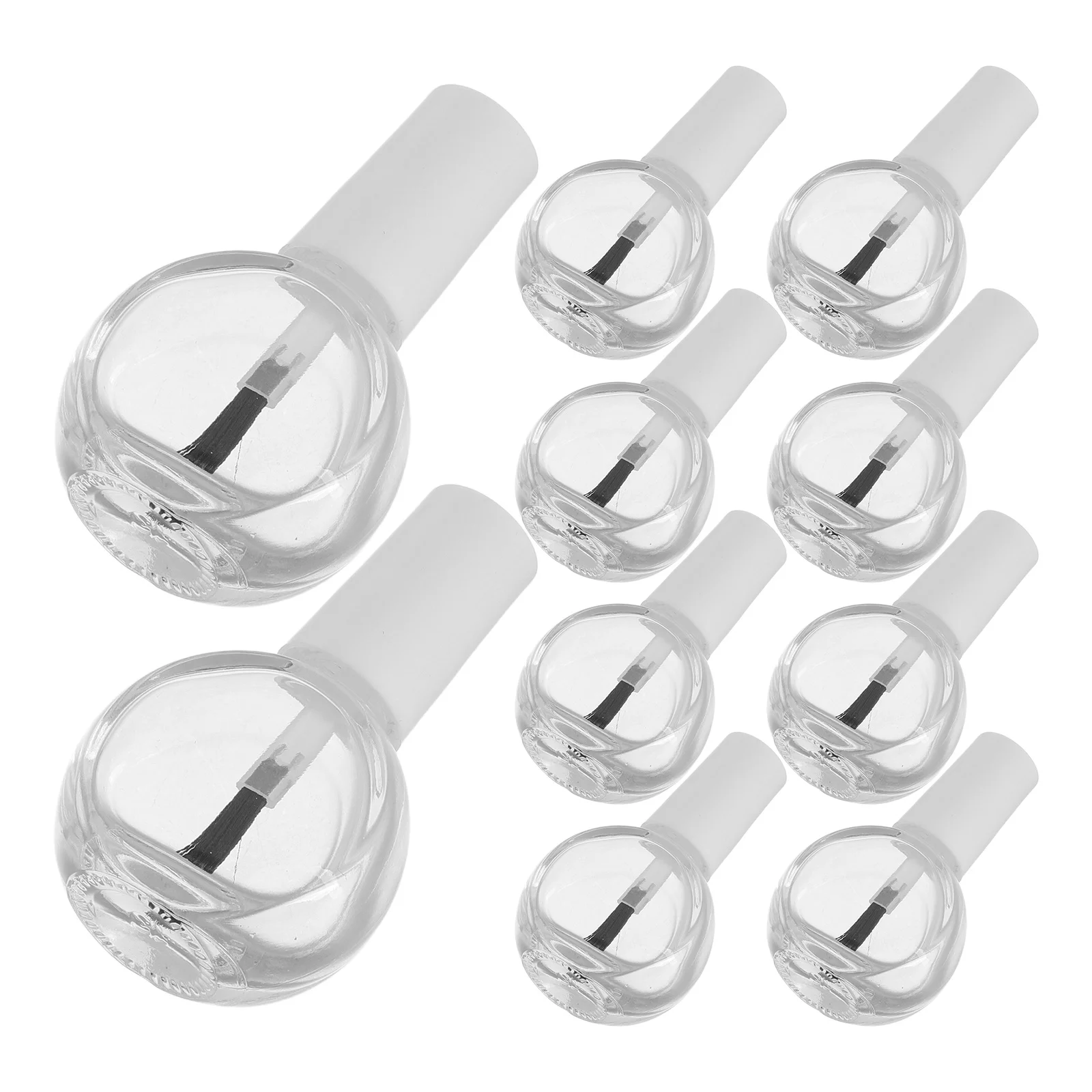 

10Pcs Empty Nail Polish Bottles Brush Cap Clear Glass Portable Sample Containers Travel Refillable Nail Art Storage Organizer