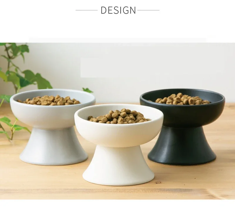 

New Ceramic Pet Bowl Japanese-style Cat High Foot Water Food Bowls for Dog Feeding Supplies