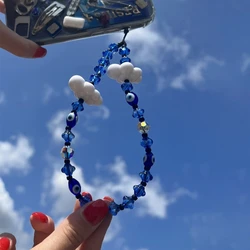 HERLOOK Blue Evil Eye Phone Straps White Clouds Phone Chain String Y2K Accesories Cellphone Charm Jewelry
