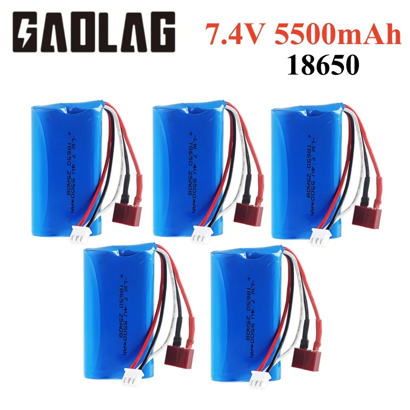 7,4 V 5500 mah lipo Batterie 18650 Für Wltoys 144001 A959-B A969-B A979-B K929-B 12428 12423 10428 Q39 RC Auto Ersatzteile 2S T stecker