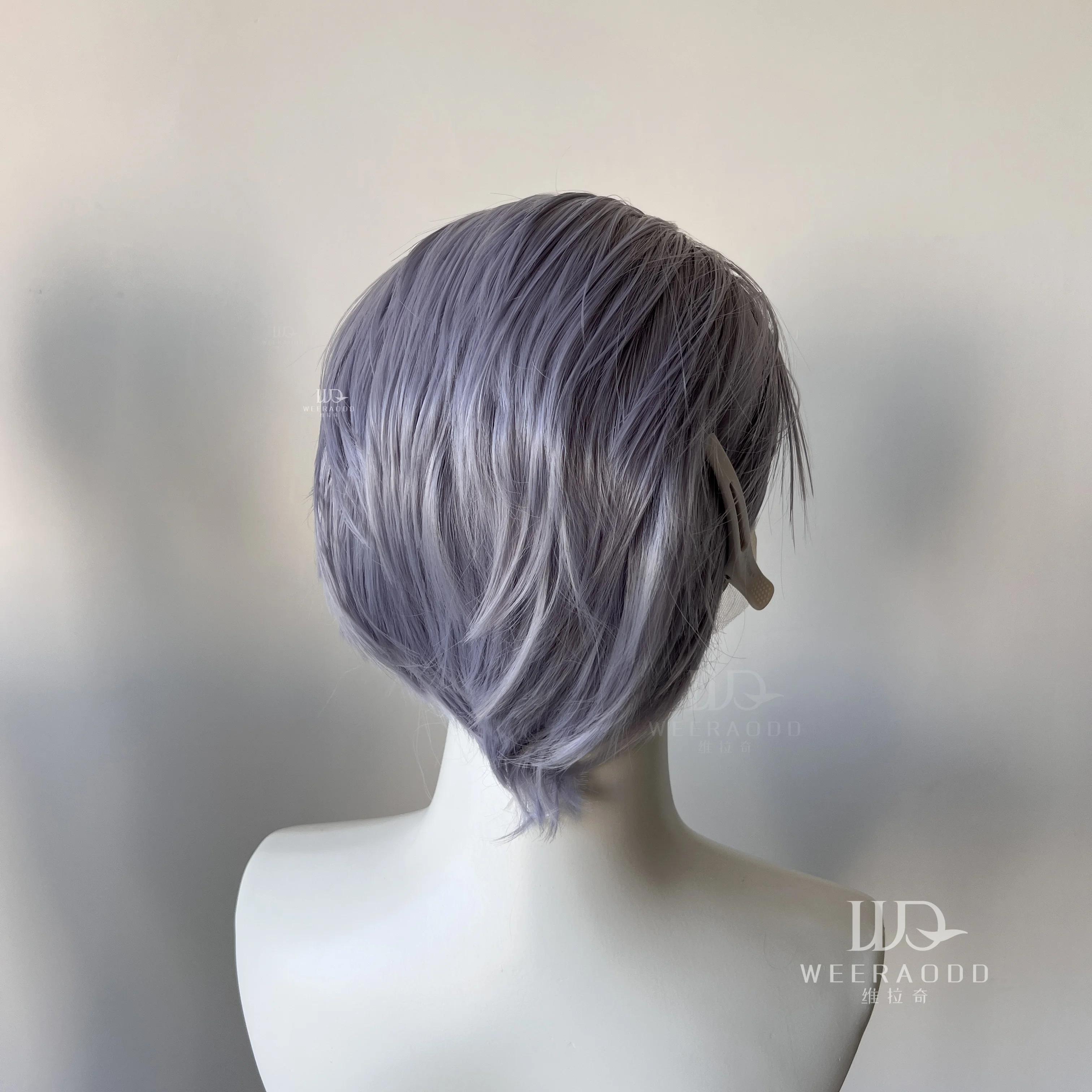 Light Purple Short Bob Cut Synthetic Lace Front Wigs for Women Cosplay Wigs for Men Light Grey Glueless 13x4 Lace Front Wigs