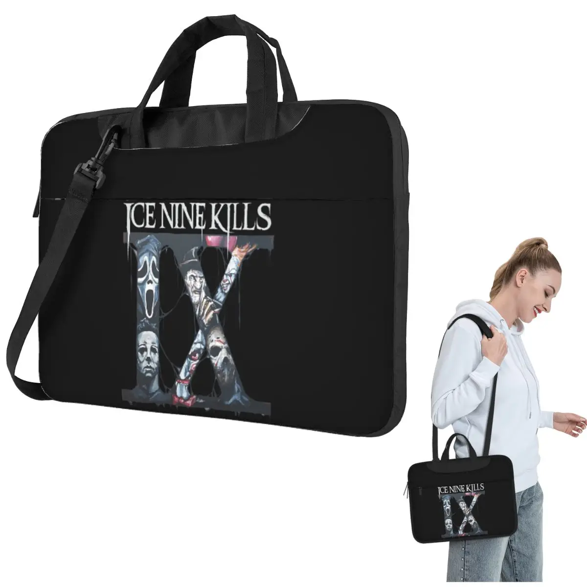 

Ice Nine Kills Crossbody Laptop Bag Case Computer Bag Resistant Protective Notebook Pouch for Macbook Pro