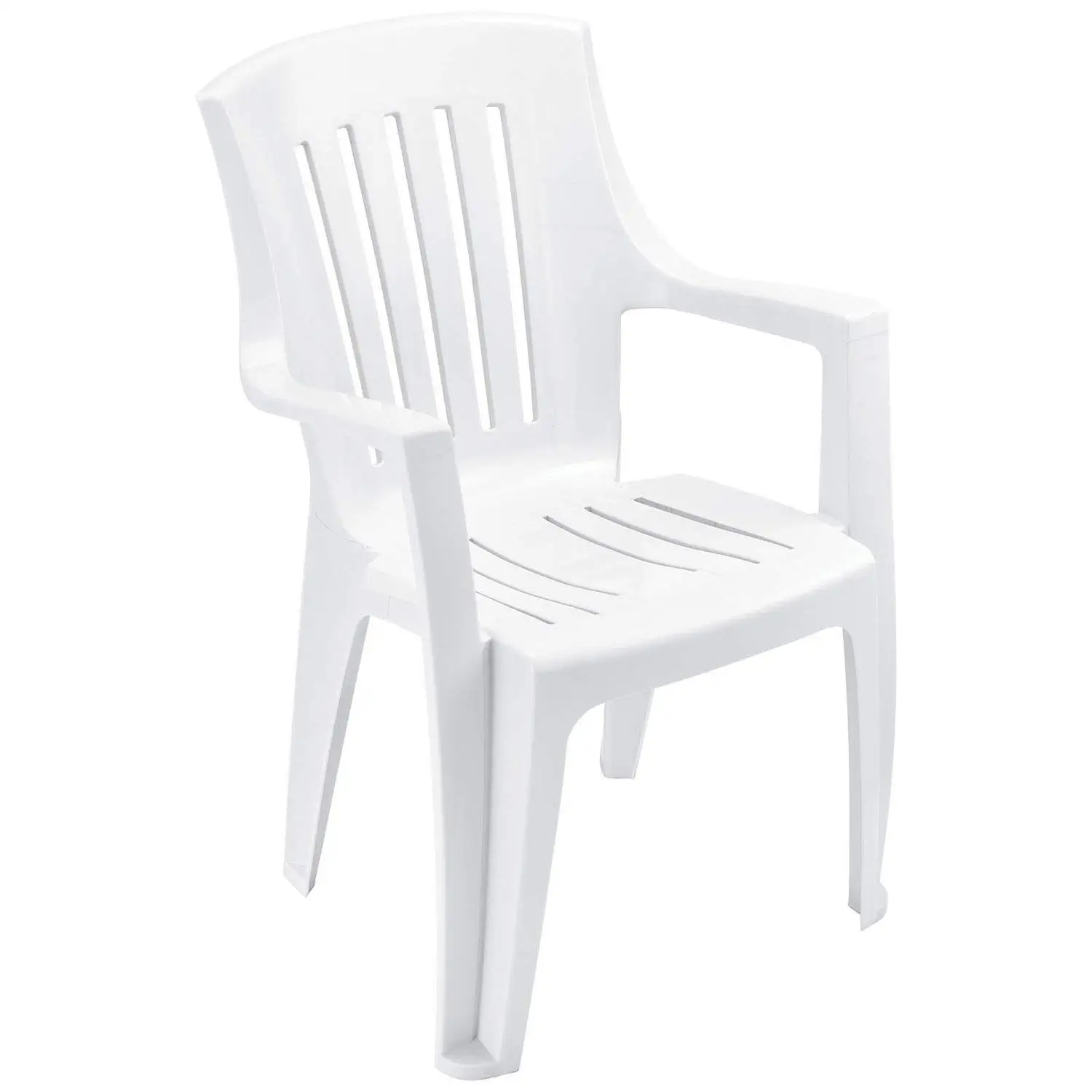 Outdoor Patio Dining Chairs Set of 4 Stackable Resin White 300 lbs Pool Garden Backyard Deck, Customized