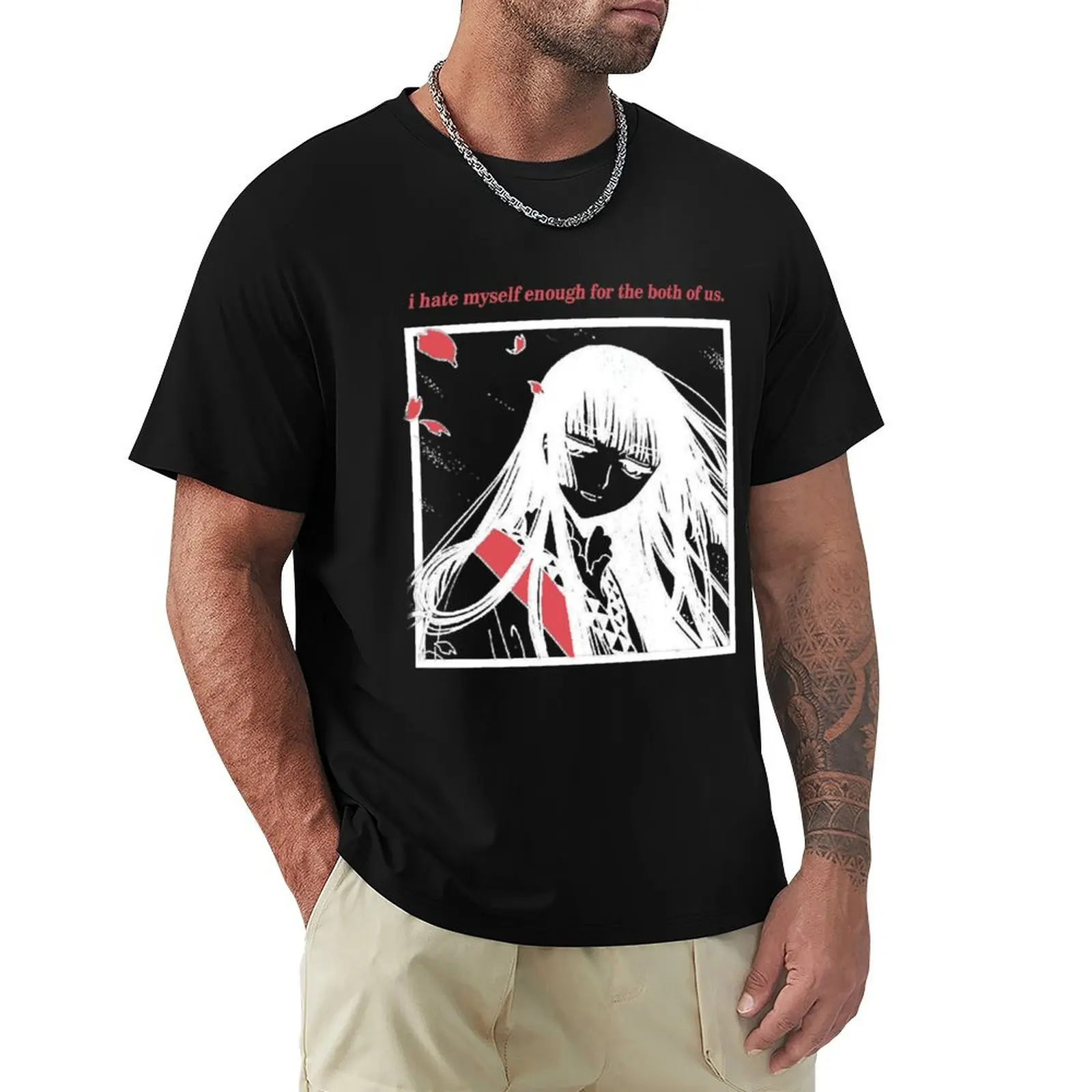 Camiseta casual minimalista de manga corta "BOTH OF US" de xxxHOLiC V1