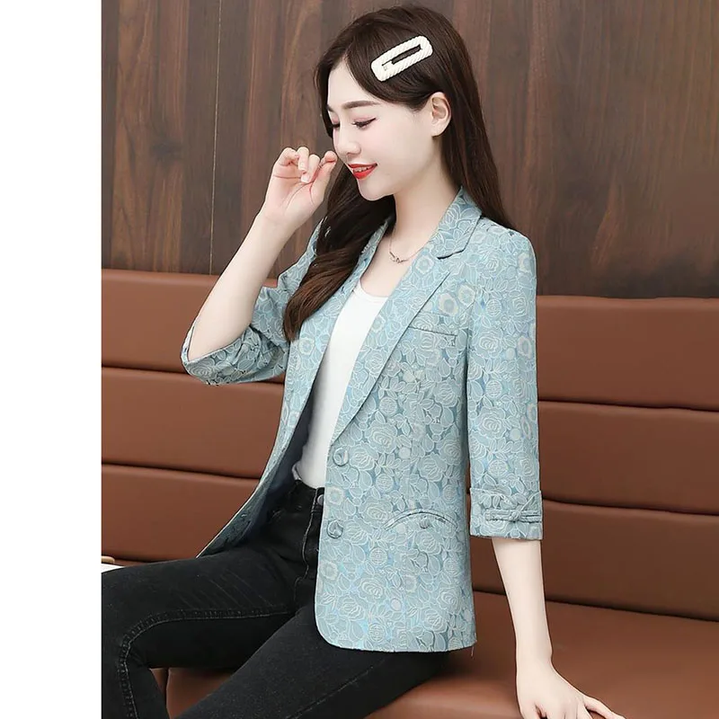 Veste Blazer Alberoise du Vermont pour Femme, Vêtements d'Extérieur, Nouvelle Collection Printemps Été 2024, Slim, Mode Décontractée, Haut Trempé Jacquard