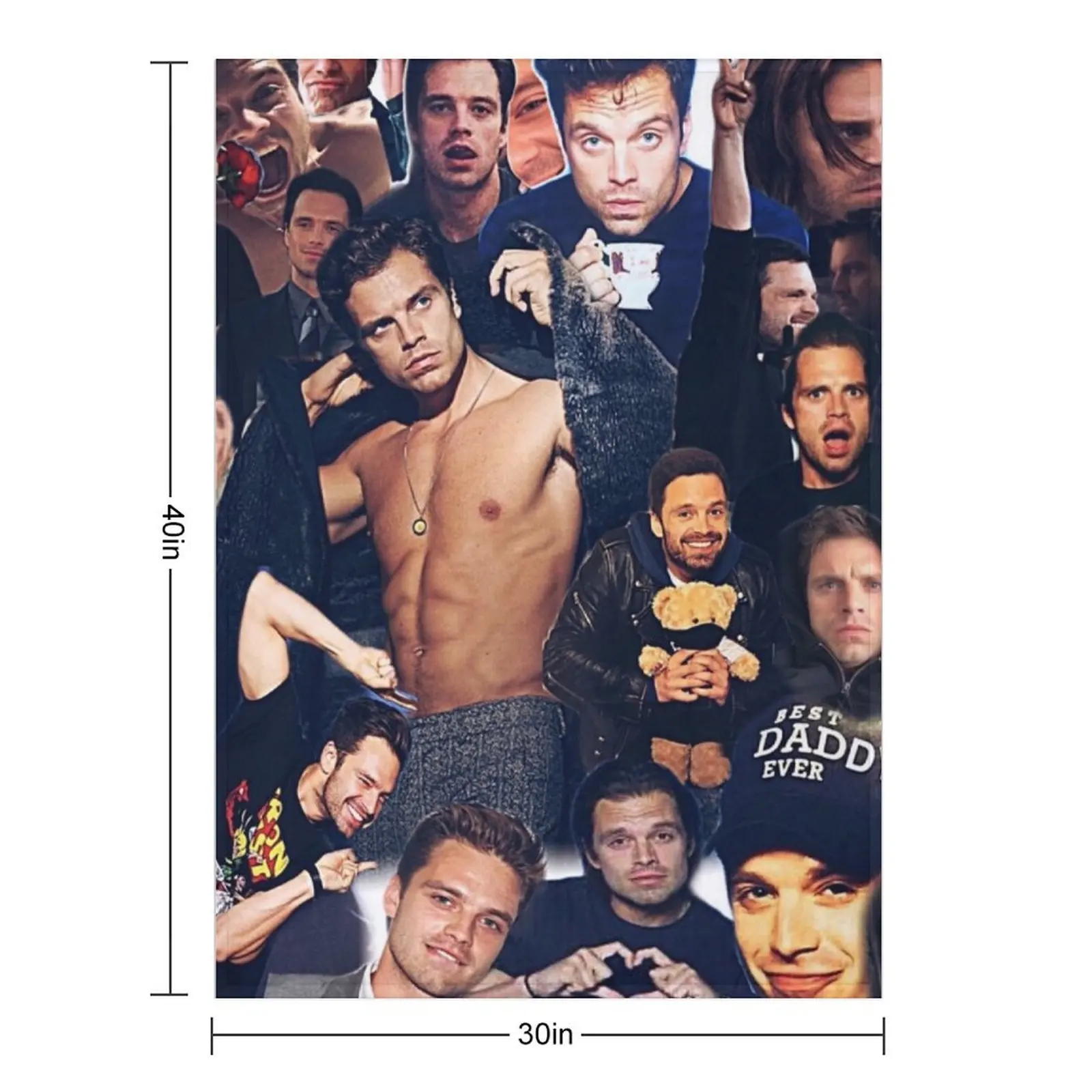 Sebastian Stan (collage design) Throw Blanket Single bed plaid Decorative Throw Sofa Throw Blankets
