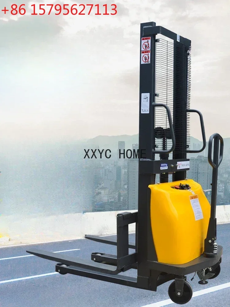 

Half Electric Forklift Hydraulic Handling Stacker Automatic Lifting Hand Push Tray Battery Car