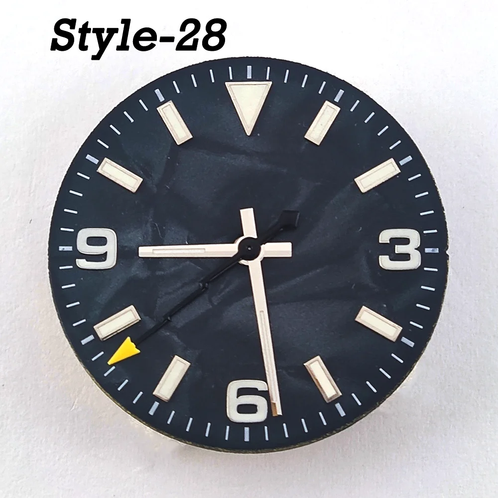 29mm dial watch parts replacement accessories NH35 dial green luminous dial lightning second hand dial set NH35 watch dial