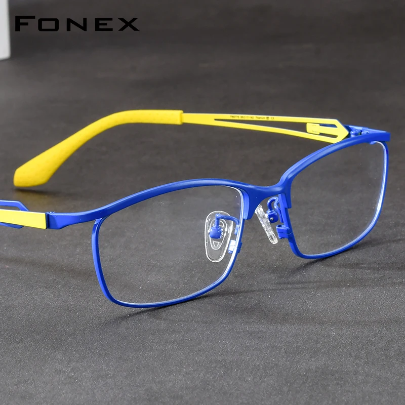 FONEX Titanium Eyeglasses Men Famous Brand Design Glasses Frame Ultralight-Weight High-end Quality Square Japanese Eyewear 85775