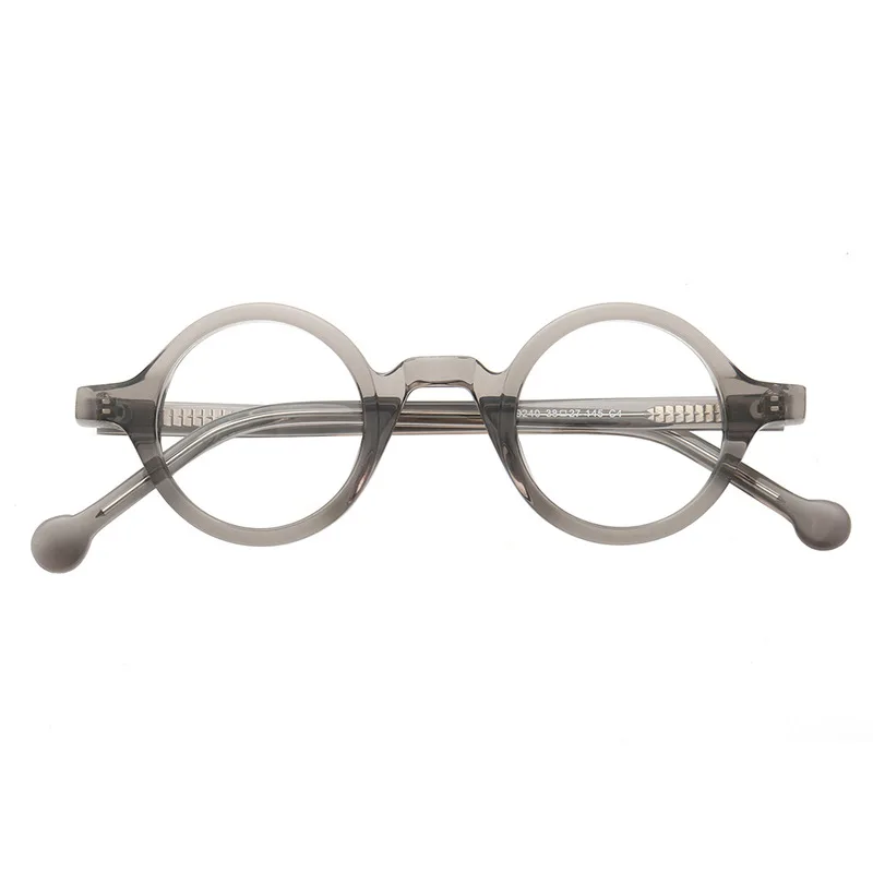 HONKAN Kleine Acetat-Brillenfassung Vintage Runde Handgefertigte Vollrand-Brillengestelle für Herren und Damen Kurzsichtigkeit Lesebrille – Detail 27