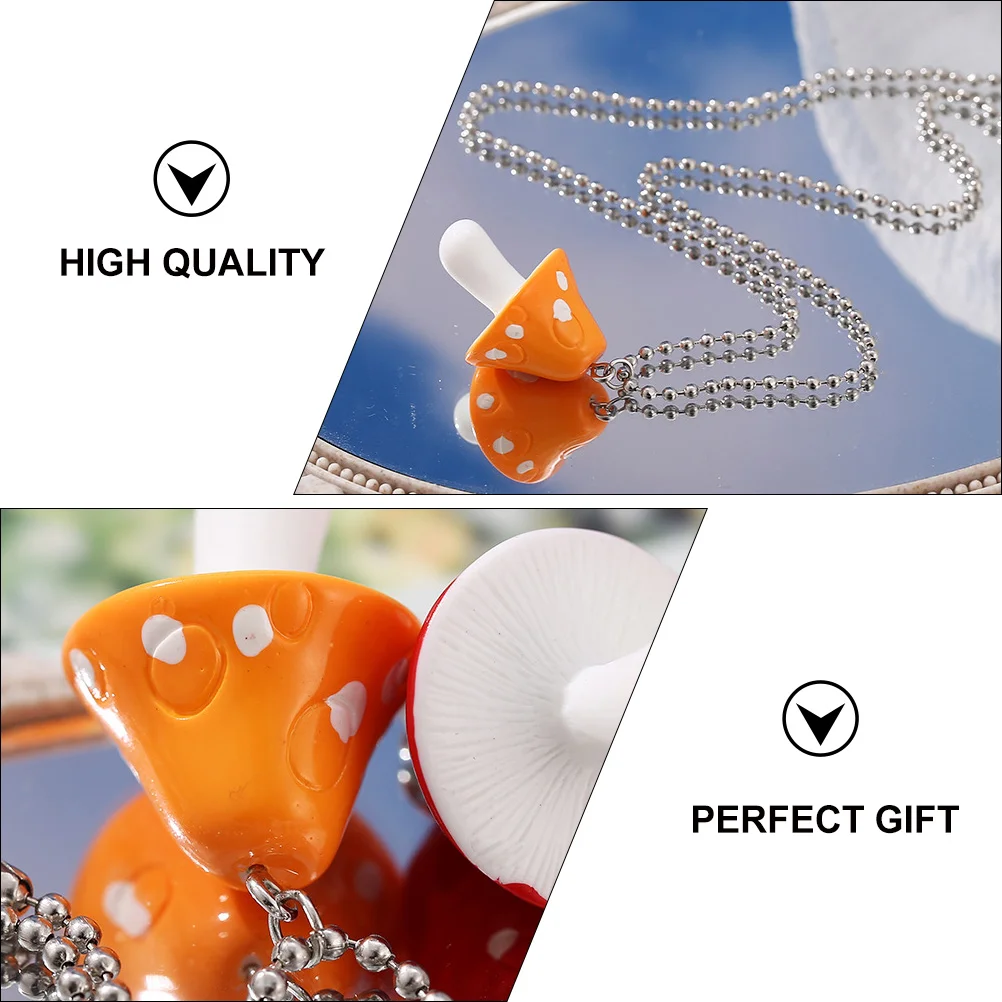 

3Pcs Creative Mushroom Necklace Fashion Jewelry Gift for Women Stylish Collarbone Accessory Party Wear Mushroom Necklace