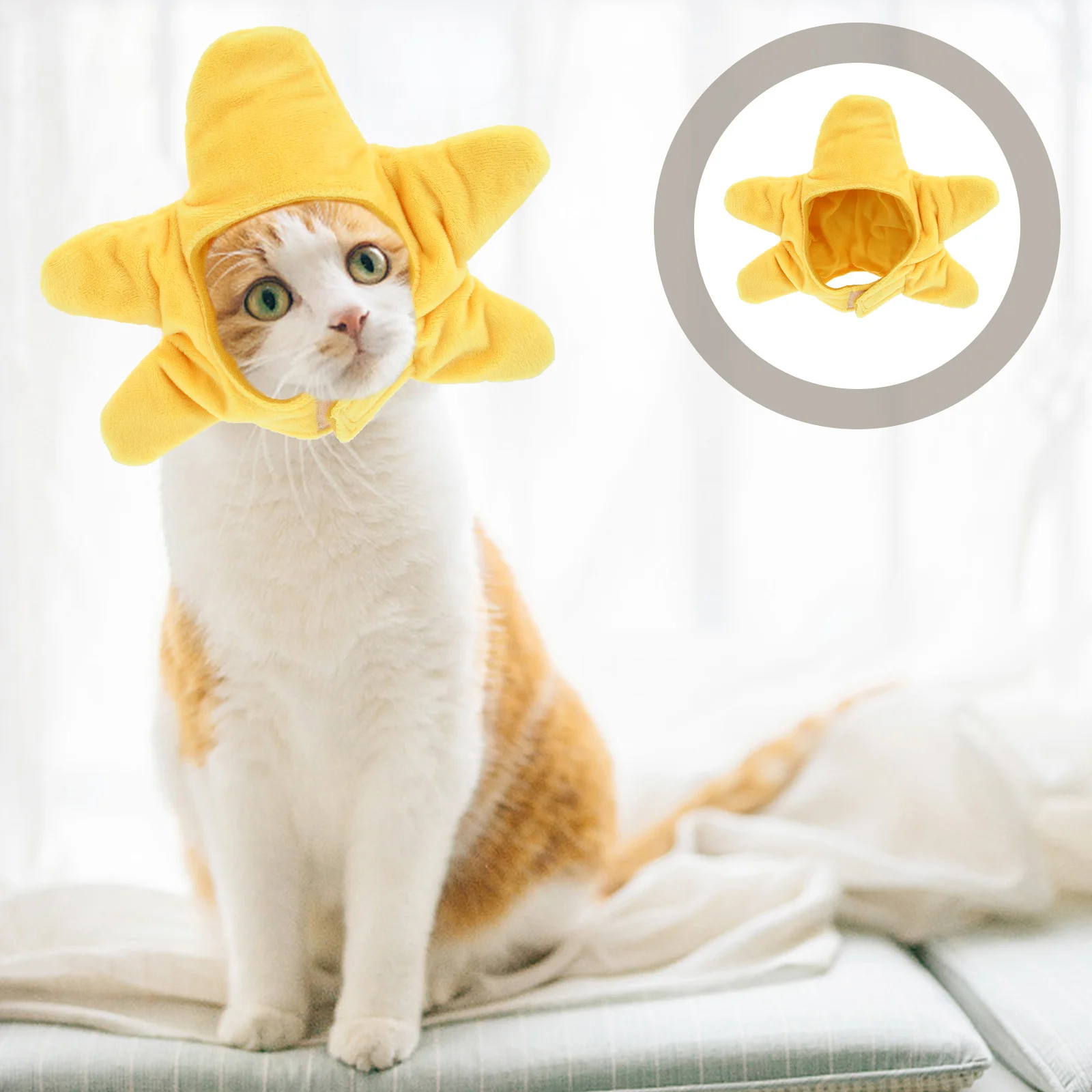 

Pet Sea Star Hat For Dogs Cats Sweet Cartoon Design, Soft Comfortable Fabric, Bright Party Accessory, Christmas Dress Up