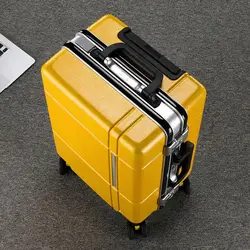 20 Inch Suitcase Aluminum Frame Trolley Case Password Lock Luggage Carrier Large Capacity Boarding Suitcases on Wheels