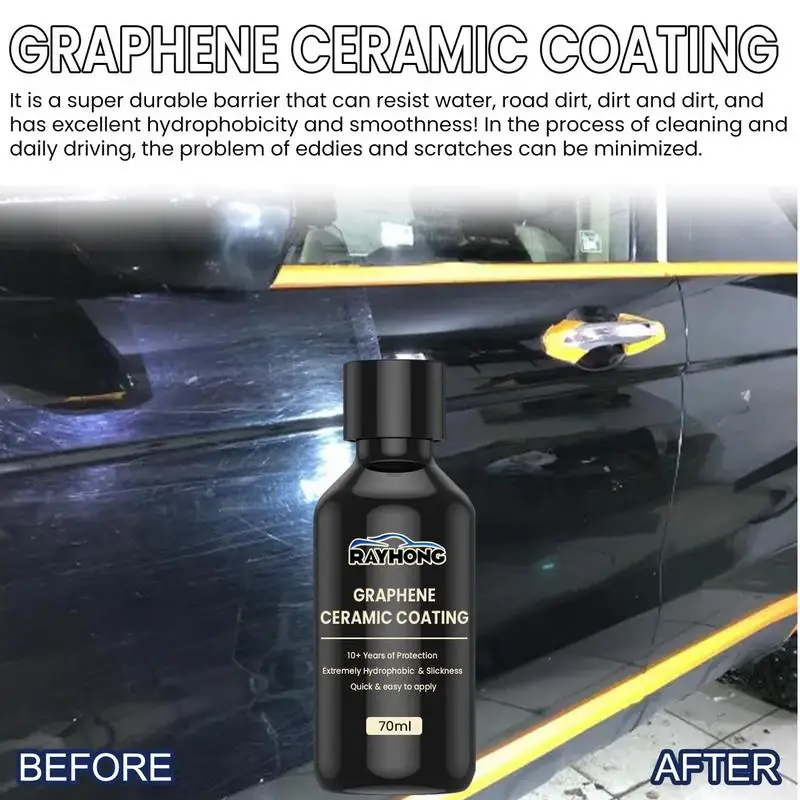 Graphene Ceramic Coating Liquid 70ml Glass Ceramic Coating For Auto Paint Crystal Wax Spray Ceramics Car Paint Care Anti Scratch