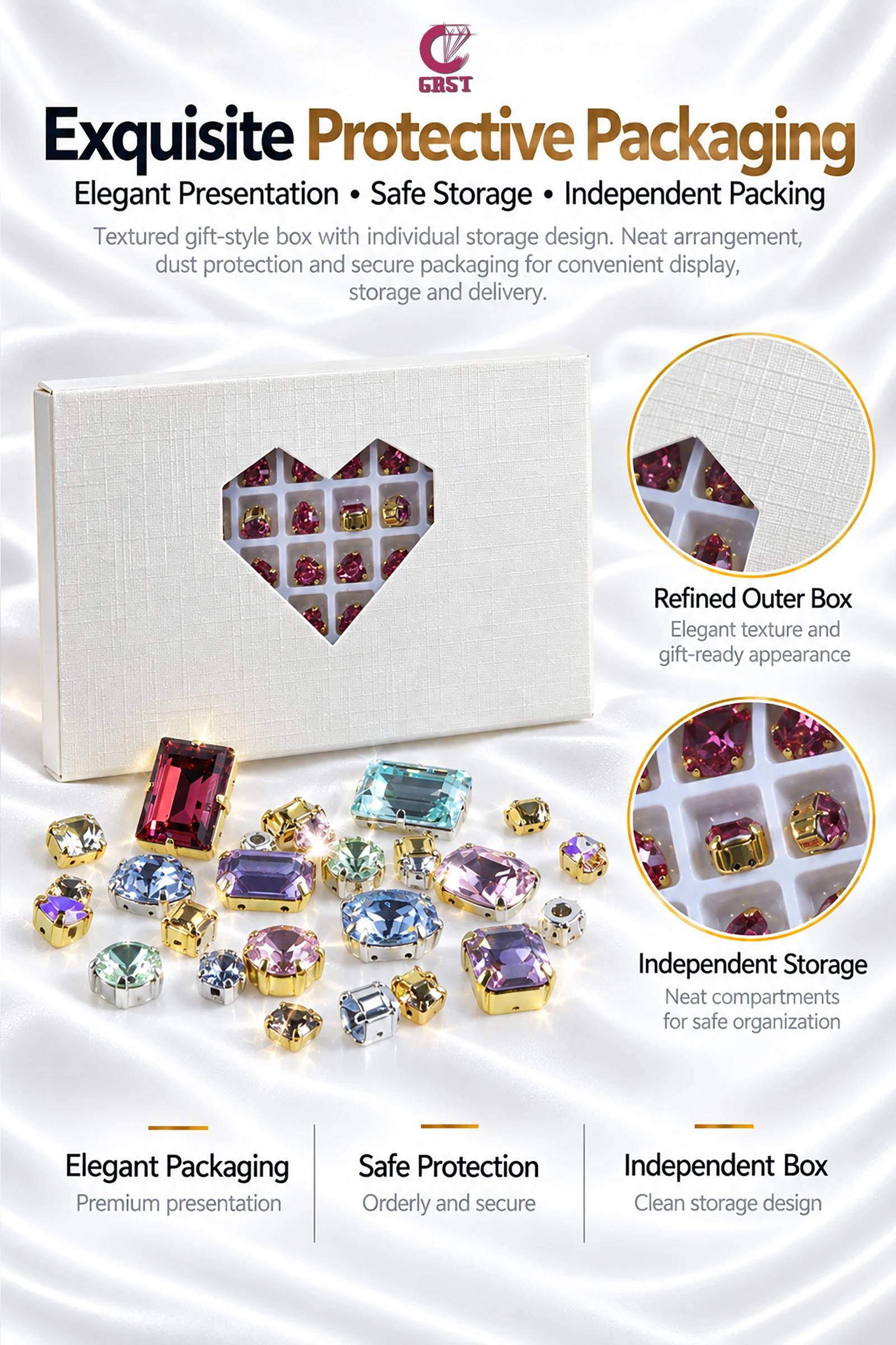 AAA-Qualität Glitzernde Glas-Kristall Strasssteine in Tropfenform mit Krallenfassung, 3D-Sparkle zum Aufnähen für DIY-Handwerk, Verzierungen an Taschen, Schuhen und Kleidung – Detail 5