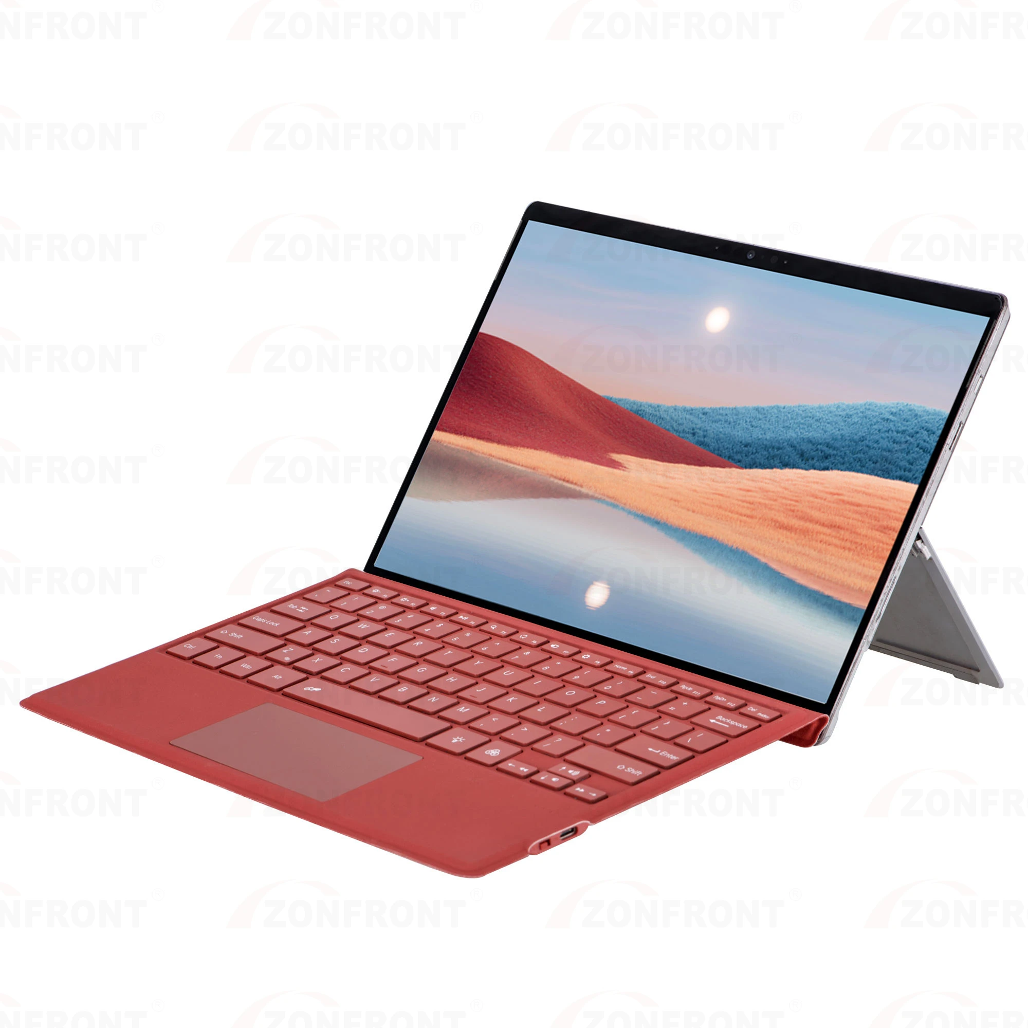 Imagem -04 - Teclado Vermelho-alto sem Fio Trackpad Retroiluminado Microsoft Surface Pro Árabe Russo Espanhol Coreano Português