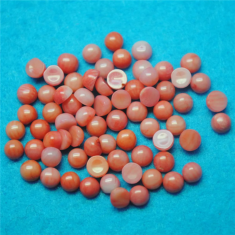 20PCS SiZe 4MM Nature Pink Coral Cabochons Round Shape No HOLE Loose Beads Cabs DIY Jewelry Findings BEST CHOICE FOR YOUR