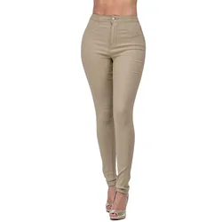2024 Solid Button Fly Slim Women Jeans Fashion High Waist Button Pocket Design Casual Skinny Daily Long Pants Y2K Streetwear