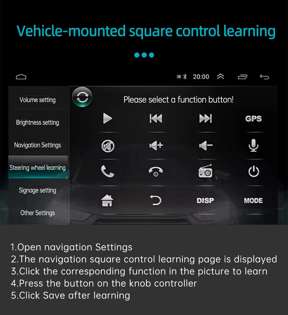 7 Keys Smart Wireless Car Steering Wheel Control Button Remote Button Media Controller With Resin Strap DVD Music Player