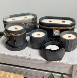 Professional Concrete Candle Mold with Sturdy Frame - Multi-Design Silicone Molds for Planters & Pen Holders, Non-Deformable
