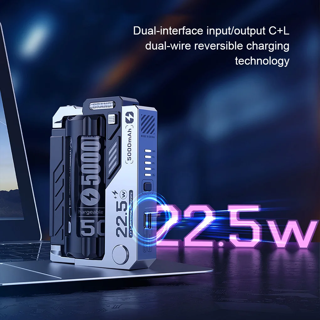 Компактный блок питания для телефона. Съемная батарея емкостью 5000 мАч. Сменный мобильный модуль питания с литий-полимерным ремешком высокой плотности