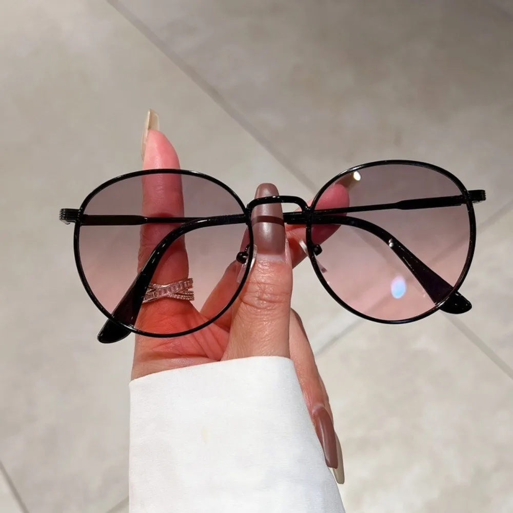 Frauen Männer Sonnenbrille Runde Sonnenbrille Neue frauen Metall Rahmen Angeln Gläser Brillen UV400 Shades für Dame – Detail 1