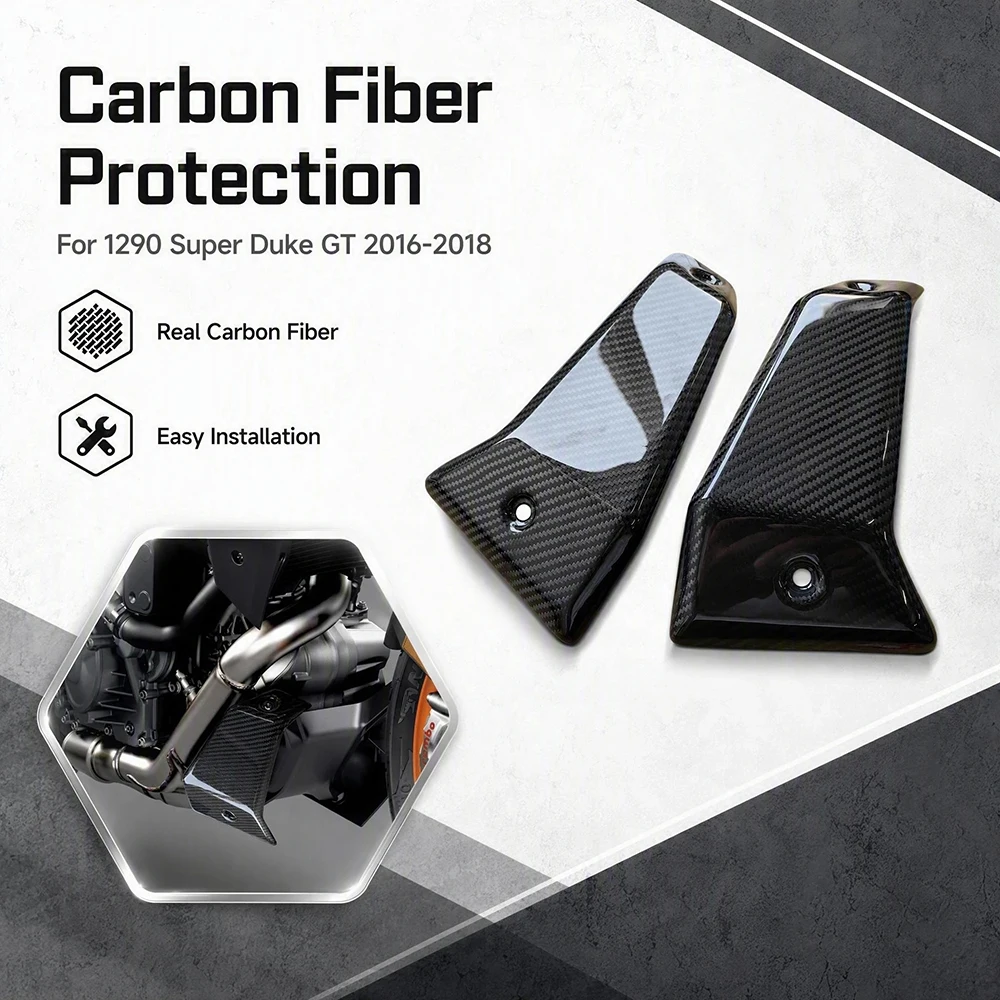 For KTM 1290 Super Duke GT Carbon Fiber Exhausts Parts Deflector And Side Engine Belly Protection Plates Lower Fairing Cover