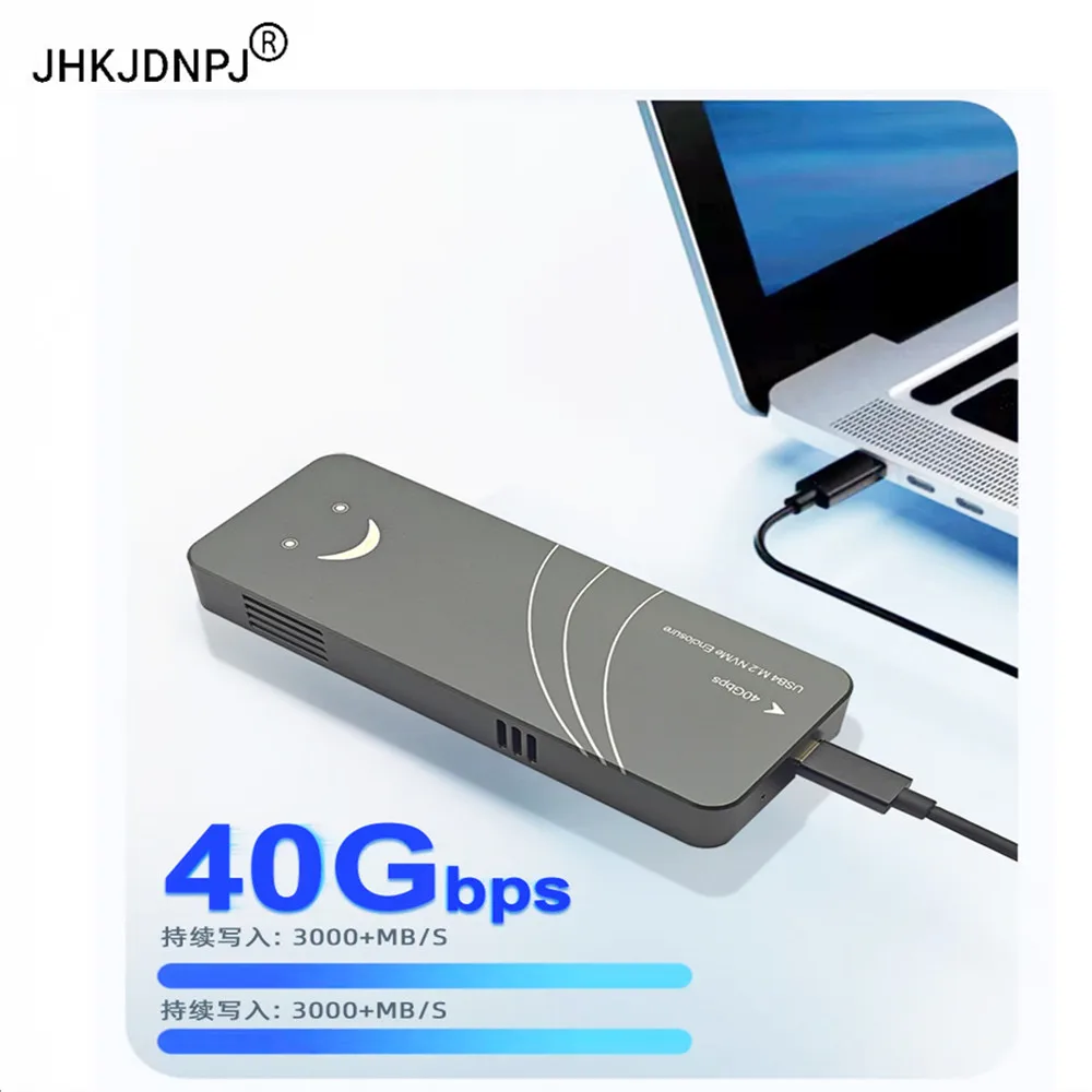 USB 4.0 Connector To NGFF M.2 Key-M NVMe Solid State Drive Enclosure SSD Case 40Gbps