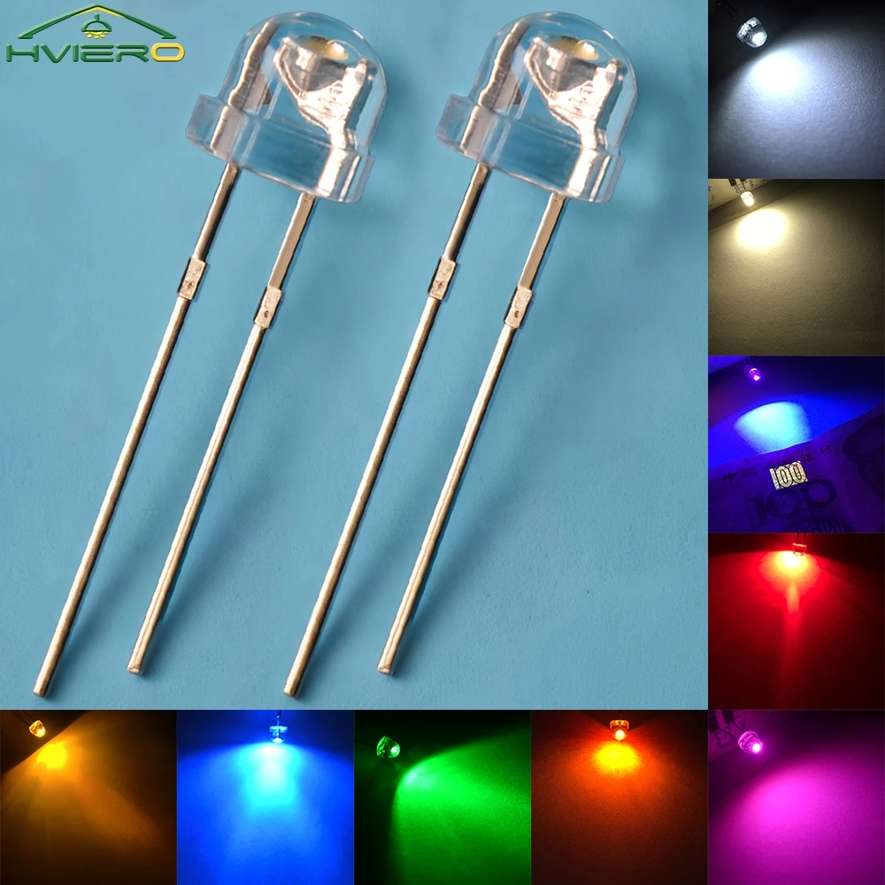 

Wide Angle 5mm Led Bulb Ultra Bright White Blue Green Yellow Ambient Light Building Decoration Neon Sign Multipurpose Lighting