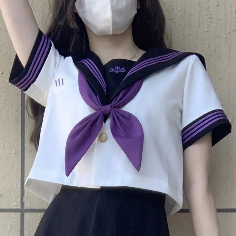 Jk uniforme de estudiante japonés JK, traje de marinero, traje intermedio de manga larga, uniforme amigable con el Cosplay, lindo uniforme de estilo japonés