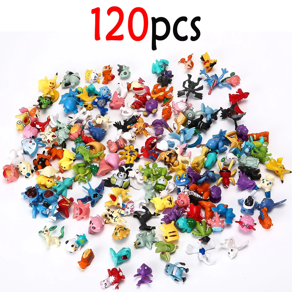 144 Stuks/Lot Mini Pokémon Figuur Pikachu Kindermodel Speelgoed 2-3cm Kawaii Figuur PVC Poppen 6*24 stuks Speelgoed Groothandel