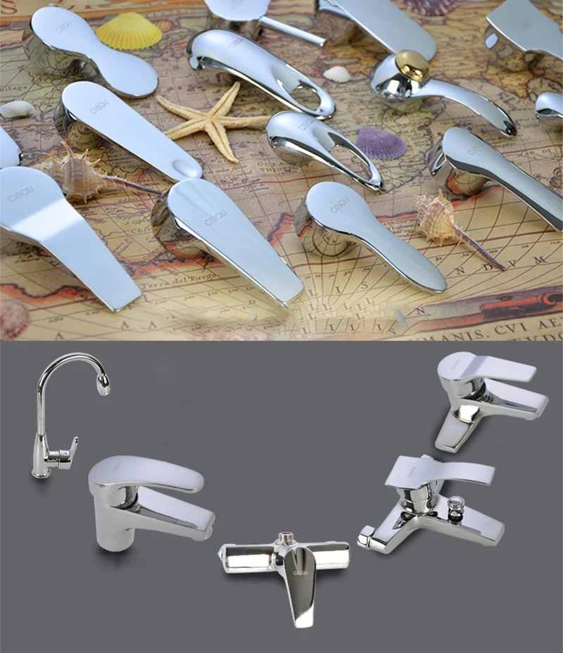 Manija de interruptor de grifo frío y caliente, accesorios de baño de cocina, grifo mezclador de lavabo de ducha cromado para núcleo de válvula 25/35/40
