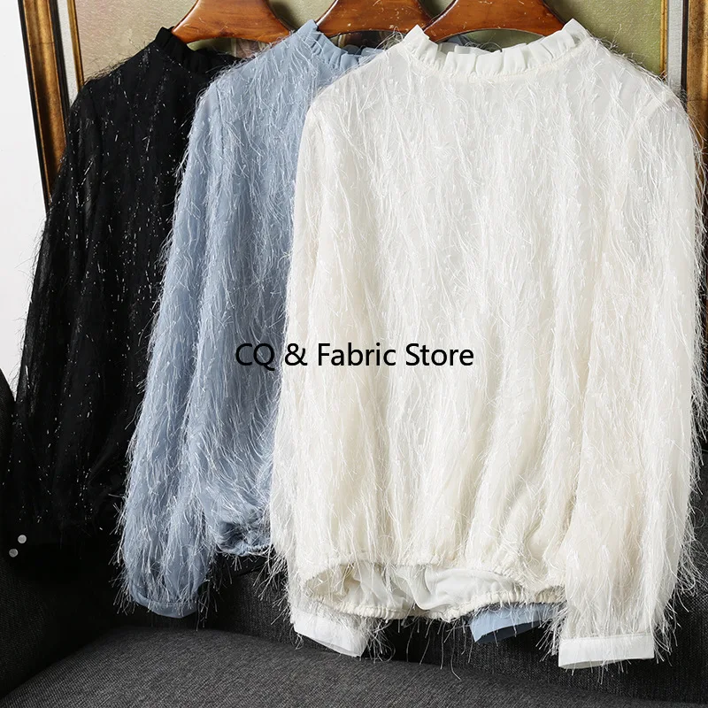 Новая шифоновая стеклянная пряжа, великолепная кисточка, романтическая платье, ткань, весна-лето, женская рубашка, юбка, ткань для шитья своими руками по метрам