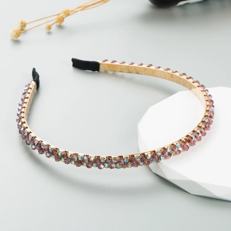 Korean Version Of Light Luxury Rhinestone Crystal Headband For Women With A High-End And Fashionable Water Edge Headband