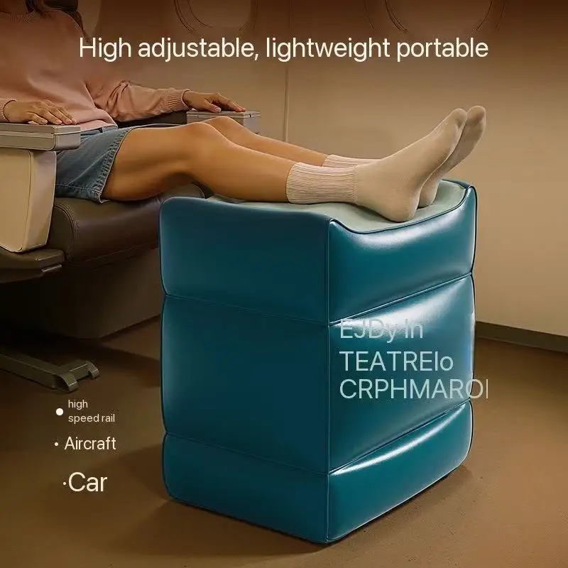 Accompanying inflatable footstool for indoor and outdoor use, adjustable height for rest and relaxation, inflatable and easy to