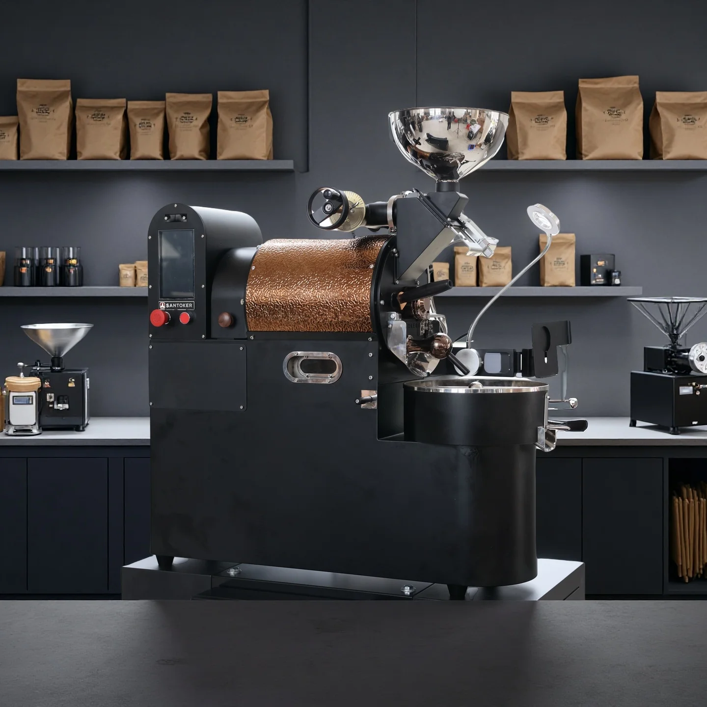 Wintop 1 كجم 2 كجم 3 كجم 6 كجم الصناعية التجارية ماكينة تحميص القهوة الأوتوماتيكية الكاملة Tostadora Cafe Santoker المحامص الأوتوماتيكية