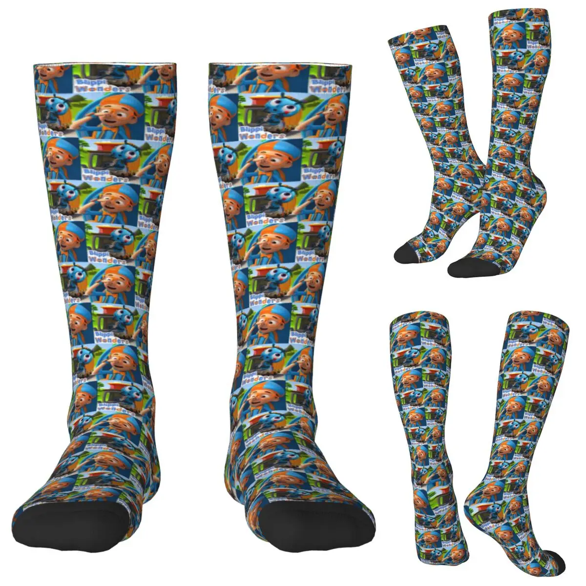 

Cartoon Blippiing English Teacher Socks Harajuku Stockings All Season Long Socks Accessories for Man Woman Gifts